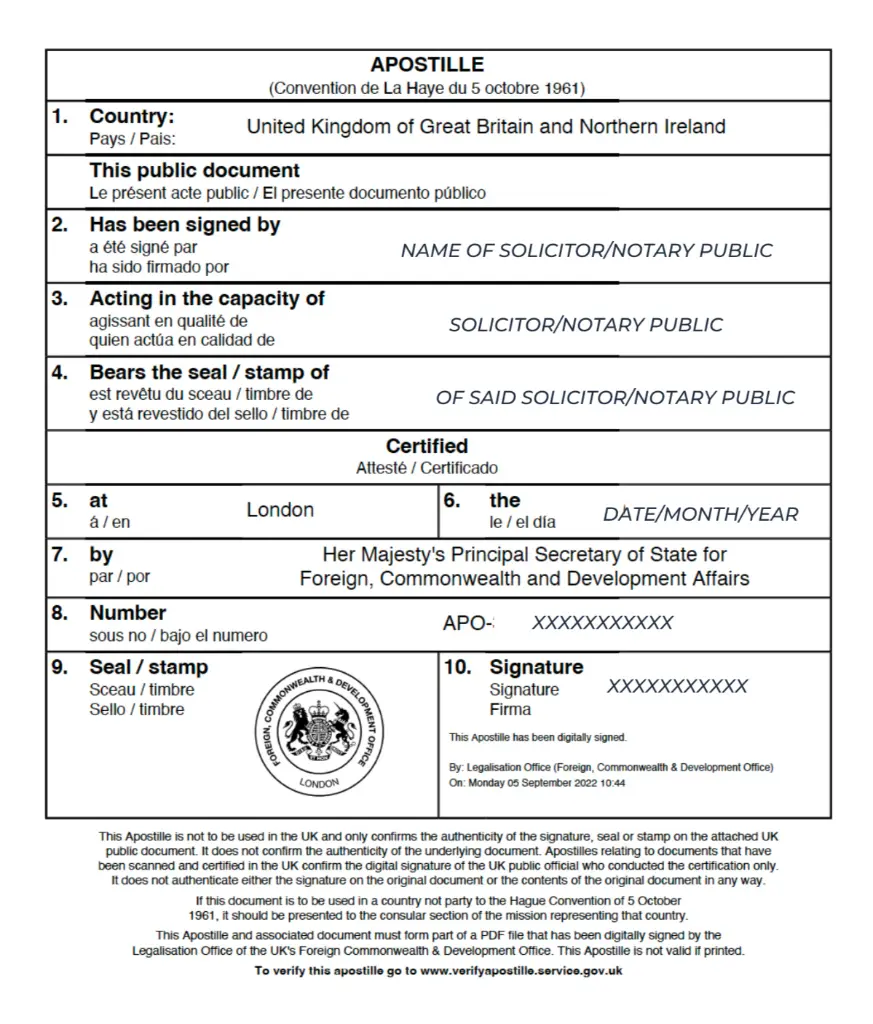 FCDO Apostille Fee